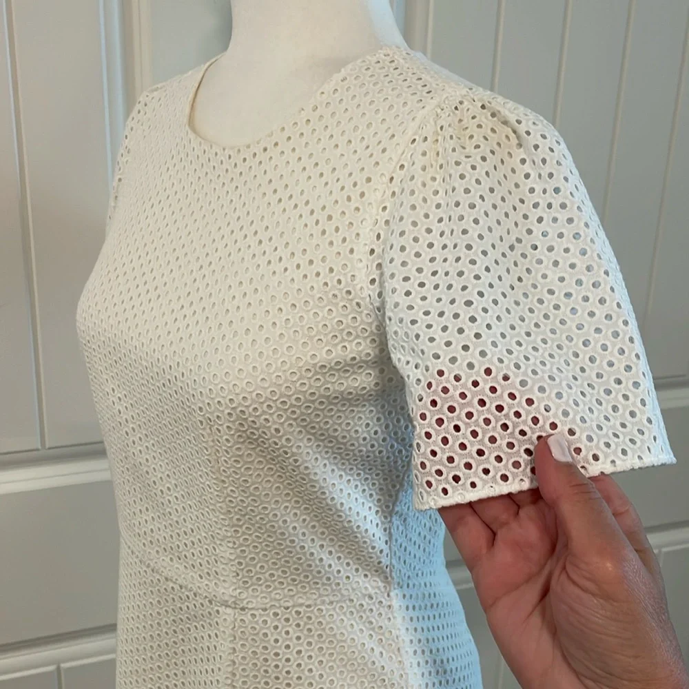 J. Crew Flutter Sleeve Eyelet Dress - Picture 3 of 14